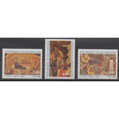 Centrafricaine (République) - 1986 - No PA350/PA352 - Peinture - Noël Satisfait Ou Remboursé