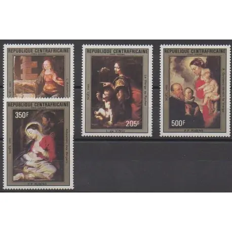 Centrafricaine (République) - 1983 - No PA294/PA297 - Peinture - Noël Expédié Aujourd’hui