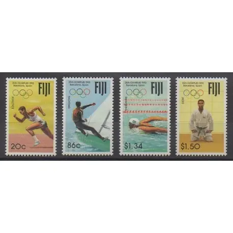Prix Cassé Fidji - 1992 - No 674/677 - Jeux Olympiques d'été