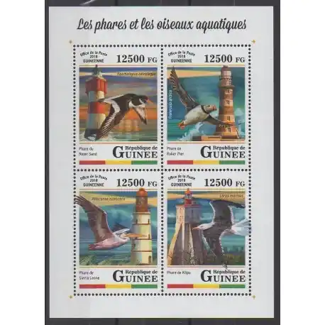 Guinée - 2018 - No 9116/9119 - Phares - Oiseaux Commander Maintenant