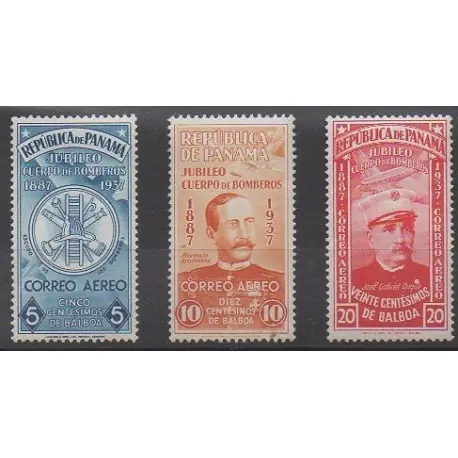 Panama - 1937 - No PA33/PA35 - Pompiers - Neufs avec charnière Gros Lot