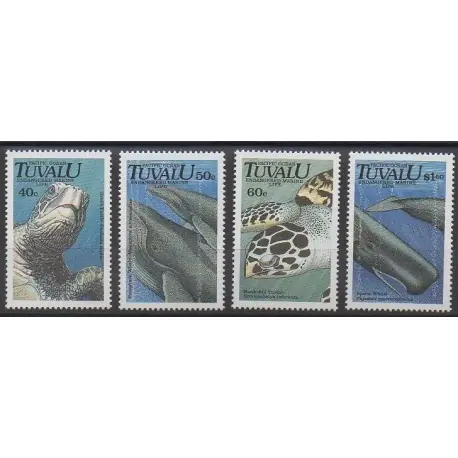 Tuvalu - 1991 - No 563/566 - Reptiles - Mammifères - Animaux marins Prix Bas
