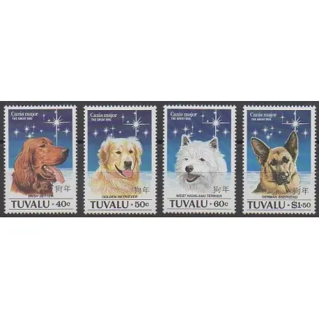Tuvalu - 1994 - No 649/652 - Chiens Top Vente