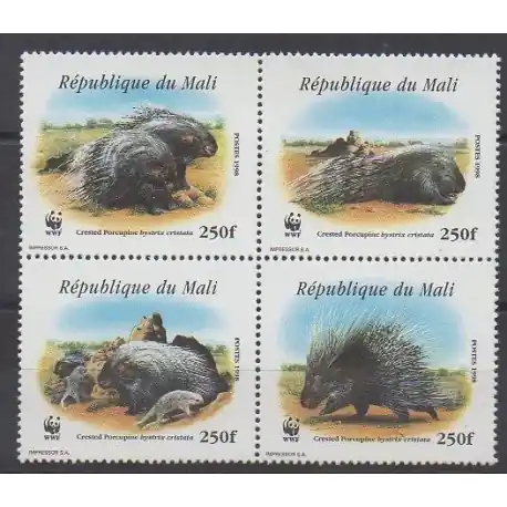 Top Qualité Mali - 1998 - No 1223/1226 - Mammifères - Espèces menacées - WWF