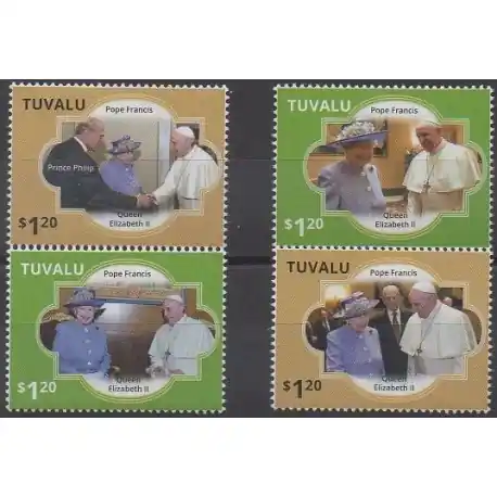 Nouvel Arrivage Tuvalu - 2014 - No 1731/1734 - Papauté - Royauté - Principauté