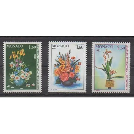 Usine Directe Monaco - 1982 - No 1349/1351 - Fleurs