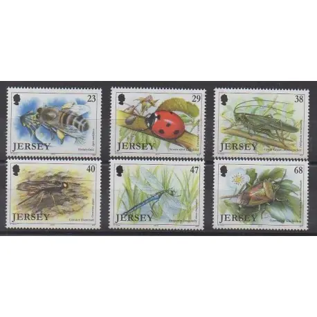 Paiement Sécurisé Jersey - 2002 - No 1032/1037 - Insectes