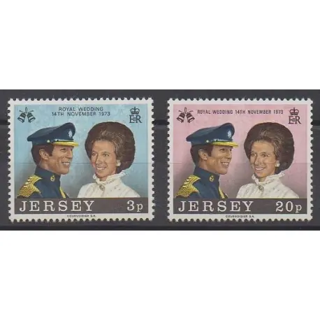 Jersey - 1973 - No 87/88 - Royauté - Principauté Soldes