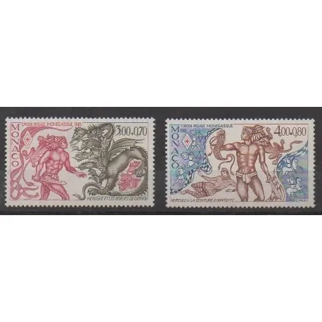 Monaco - 1985 - No 1494/1495 - Santé ou Croix-Rouge Certifié