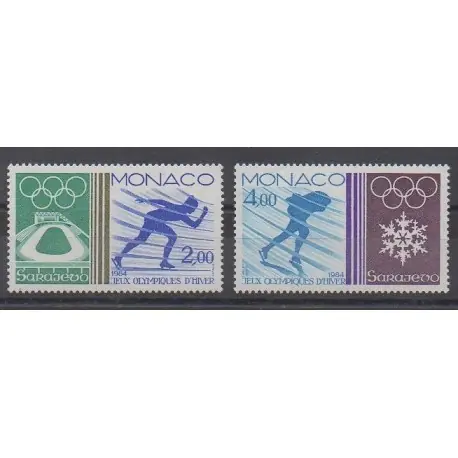 Monaco - 1984 - No 1416/1417 - Jeux olympiques d'hiver Meilleur Prix