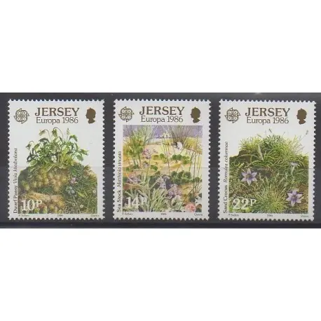Jersey - 1986 - No 372/374 - Flore - Europa Offre Du Jour