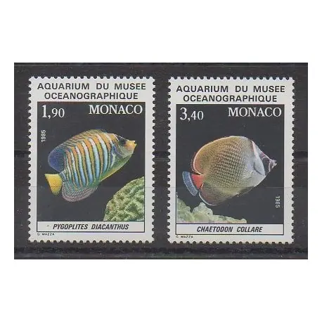 Monaco - 1986 - No 1541/1542 - Animaux marins Prix Cassé