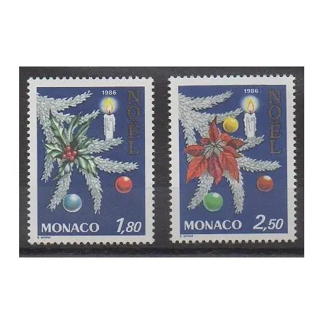 Monaco - 1986 - No 1554/1555 - Noël Tendance