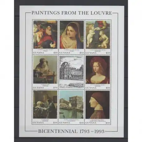 Vente Flash Guyana - 1993 - No 3132/3139 - Peinture