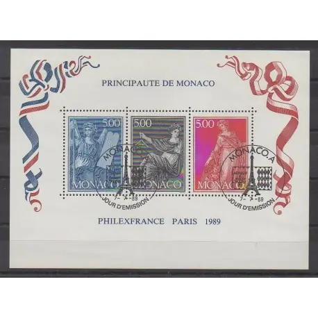 Monaco - Blocs et feuillets - 1989 - No BF47 - Philatélie - Oblitéré Jusqu’à Épuisement Des Stocks
