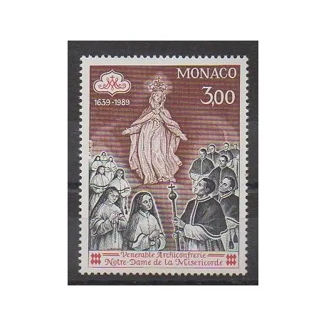 Monaco - 1989 - No 1677 - Religion Retour Gratuit