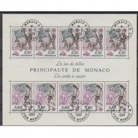 Monaco - Blocs et feuillets - 1989 - No BF46 - Enfance - Europa - Oblitéré Dernière Chance