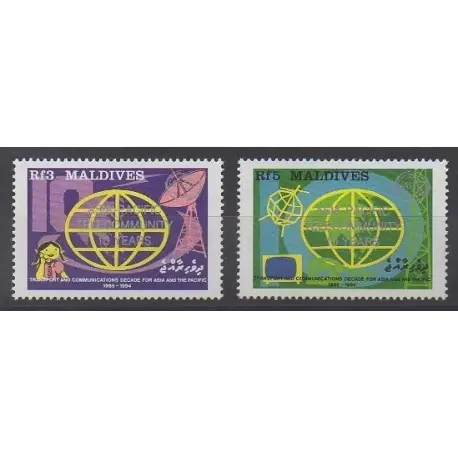 Promotion Saisonnière Maldives - 1989 - No 1189/1190 - Télécommunications