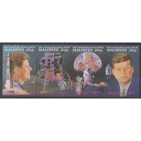 Meilleure Qualité Maldives - 1989 - No 1175/1178 - Espace - Célébrités