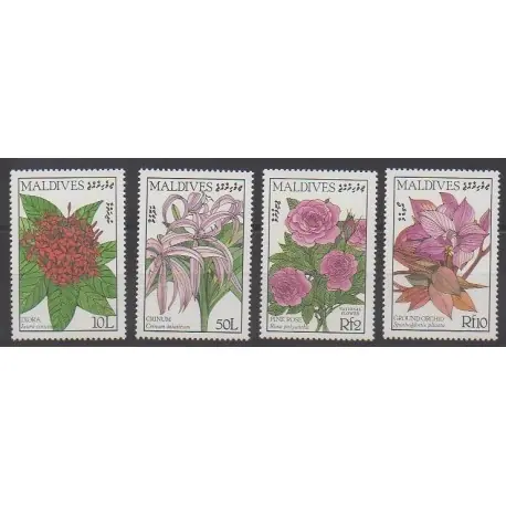 Maldives - 1986 - No 1110/1113 - Fleurs Livraison Express