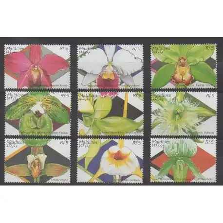 Maldives - 1995 - No 2076/2084 - Orchidées Artisanat