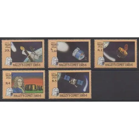Livraison Mondiale Maldives - 1986 - No 1050/1054 - Astronomie