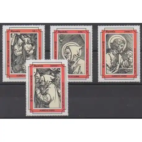 Ouganda - 1993 - No 1019/1022 - Noël - Peinture Marque