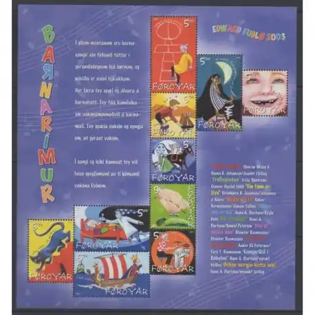 Paiement Sécurisé Féroé (Iles) - 2003 - No 446/455 - Enfance