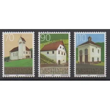 Liechtenstein - 2001 - No 1209/1211 - Églises Offre Du Jour