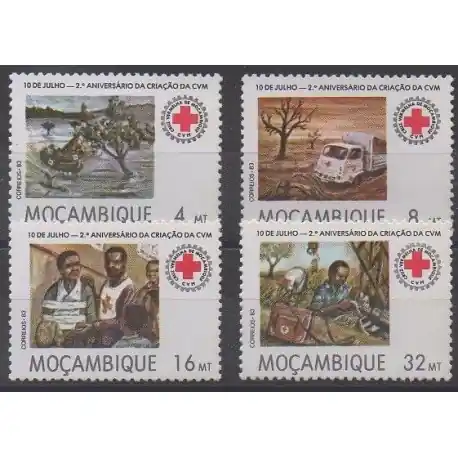 Livraison Gratuite Mozambique - 1983 - No 916/919 - Santé ou Croix-Rouge