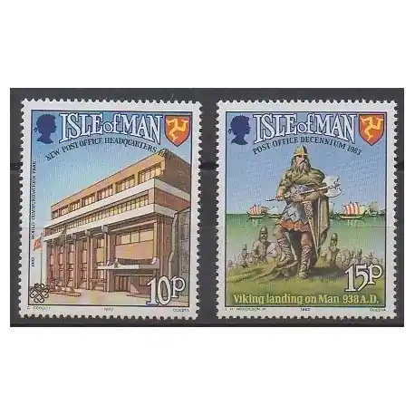 Man (Ile de) - 1983 - No 237/238 - Service postal Livraison Gratuite