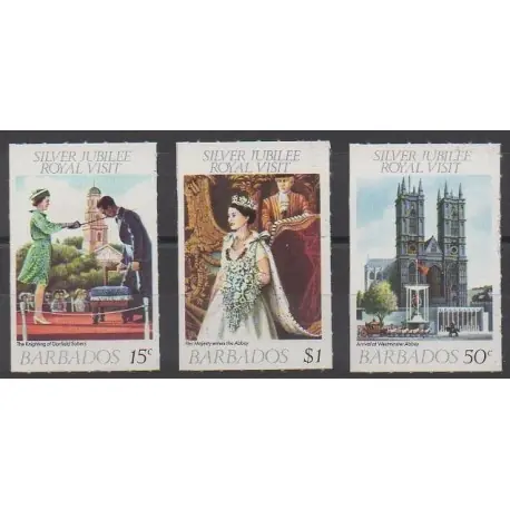 Authentique Barbade - 1977 - No 442/444 - Royauté - Principauté