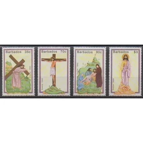 Barbade - 1992 - No 825/828 - Pâques Nouvelle Collection