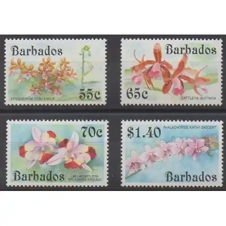 Offre Du Jour Barbade - 1992 - No 840/843 - Orchidées