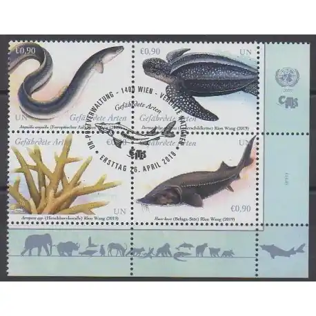 Meilleur Prix Nations Unies (ONU - Vienne) - 2019 - 1027/1030 - Espèces menacées - WWF - Oblitérés