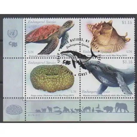 Nations Unies (ONU - New-York) - 2019 - 1649/1652 - Espèces menacées - WWF - Oblitérés Solde