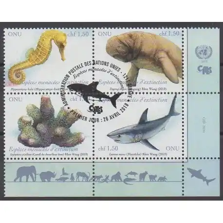 Nations Unies (ONU - Genève) - 2019 - No 1048/1051 - Espèces menacées - WWF - Oblitérés Offre Limitée