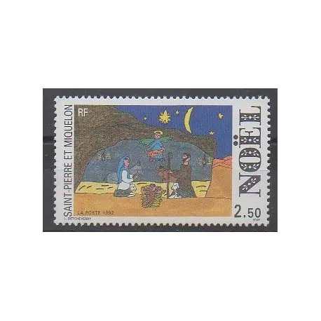 Prix Bas Saint-Pierre et Miquelon - 1992 - No 571 - Noël