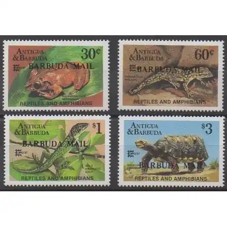 Bon Marché Barbuda - 1987 - No 936/939 - Reptiles - Philatélie