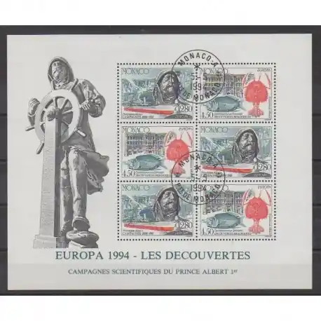 Original Monaco - Blocs et feuillets - 1994 - No BF65 - Sciences et Techniques - Europa - Oblitéré