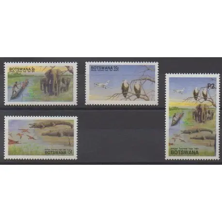 Botswana - 1991 - No 645/648 - Animaux - Tourisme Vente Directe