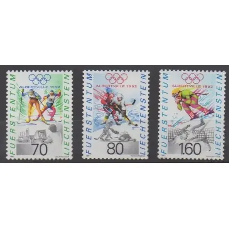 Populaire Liechtenstein - 1991 - No 971/973 - Jeux olympiques d'hiver