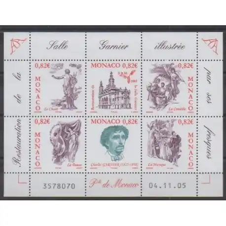 Monaco - 2005 - No 2508/2513 - Monuments Vente Directe