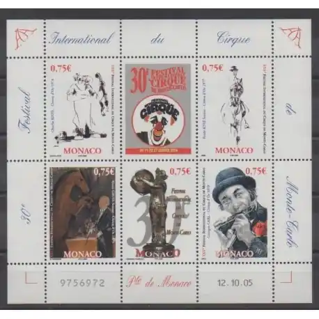 Vente Directe Monaco - 2005 - No 2523/2527 - Cirque