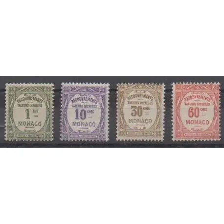 Certifié Monaco - Timbres-taxe - 1924 - No T13/T16
