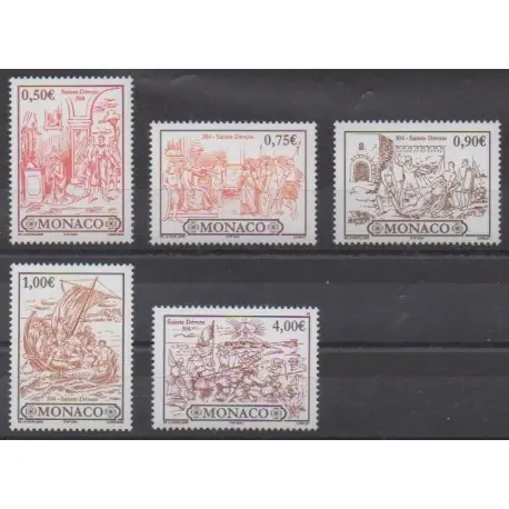 Monaco - 2004 - No 2418/2422 - Religion Prix Choc