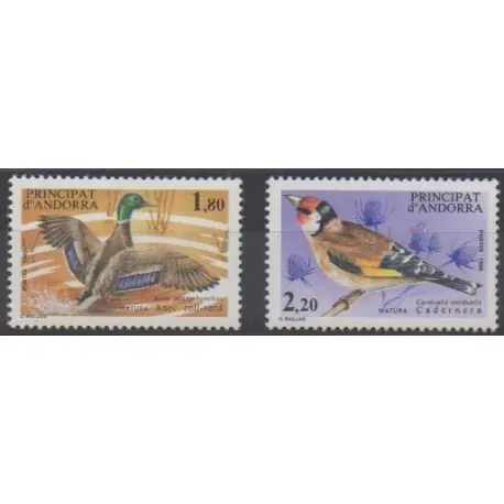 Andorre - 1985 - No 342/343 - Oiseaux Paiement Sécurisé