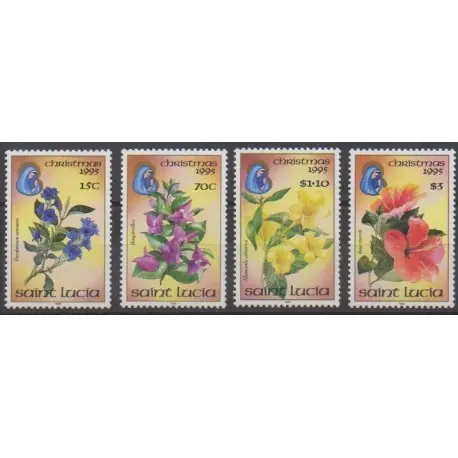 Marque Sainte-Lucie - 1994 - No 1006/1009 - Fleurs - Noël
