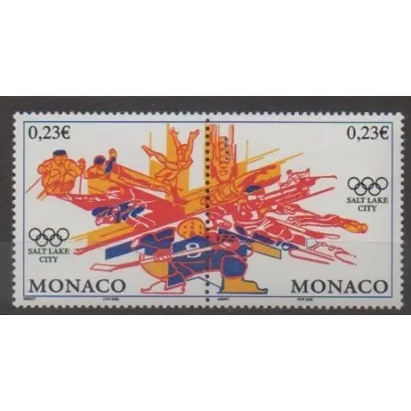 Monaco - 2002 - No 2336/2337 - Jeux olympiques d'hiver Bon Plan