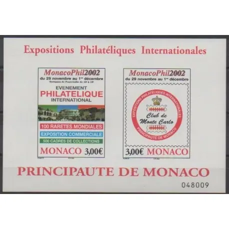 Monaco - Blocs et feuillets - 2002 - No BF88 - Philatélie Commander Vite